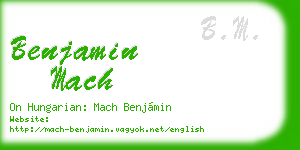 benjamin mach business card