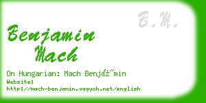 benjamin mach business card